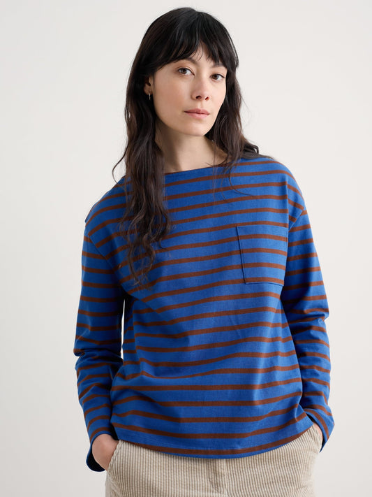 picture of Seasalt Beach Boat Top - Breton Ink Cocoa - Number Two - womens - fashion - clothing - Seasalt 1