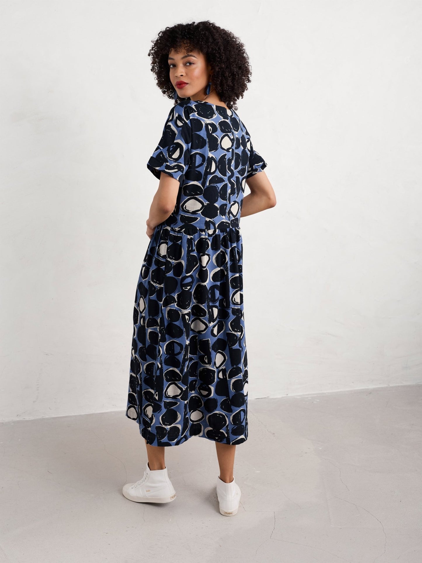 picture of Seasalt Brouse Dress Organic Cotton Pebble Monoprint Mussel - Number Two - womens - fashion - ethical - clothing