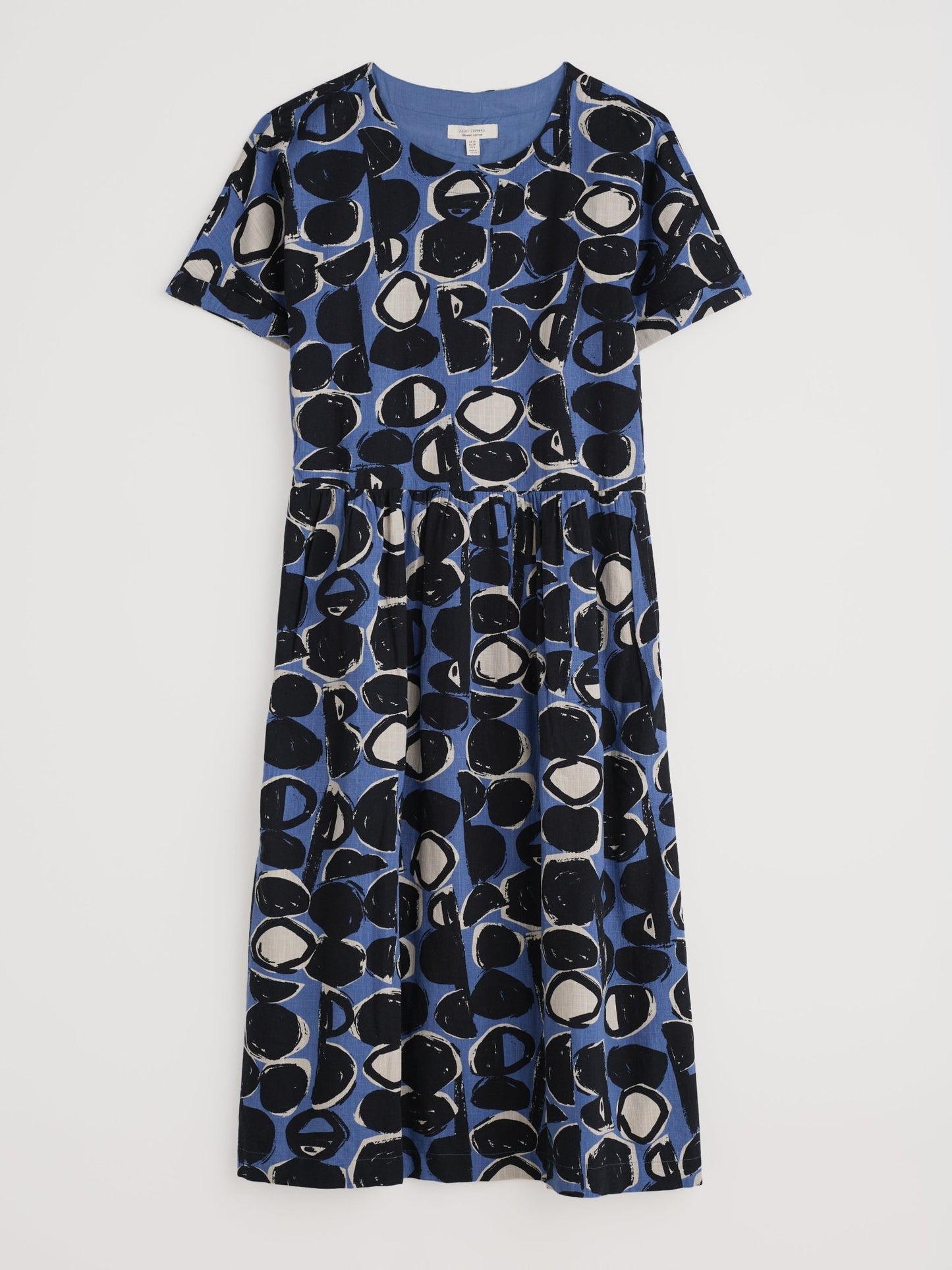 picture of Seasalt Brouse Dress Organic Cotton Pebble Monoprint Mussel - Number Two - womens - fashion - ethical - clothing