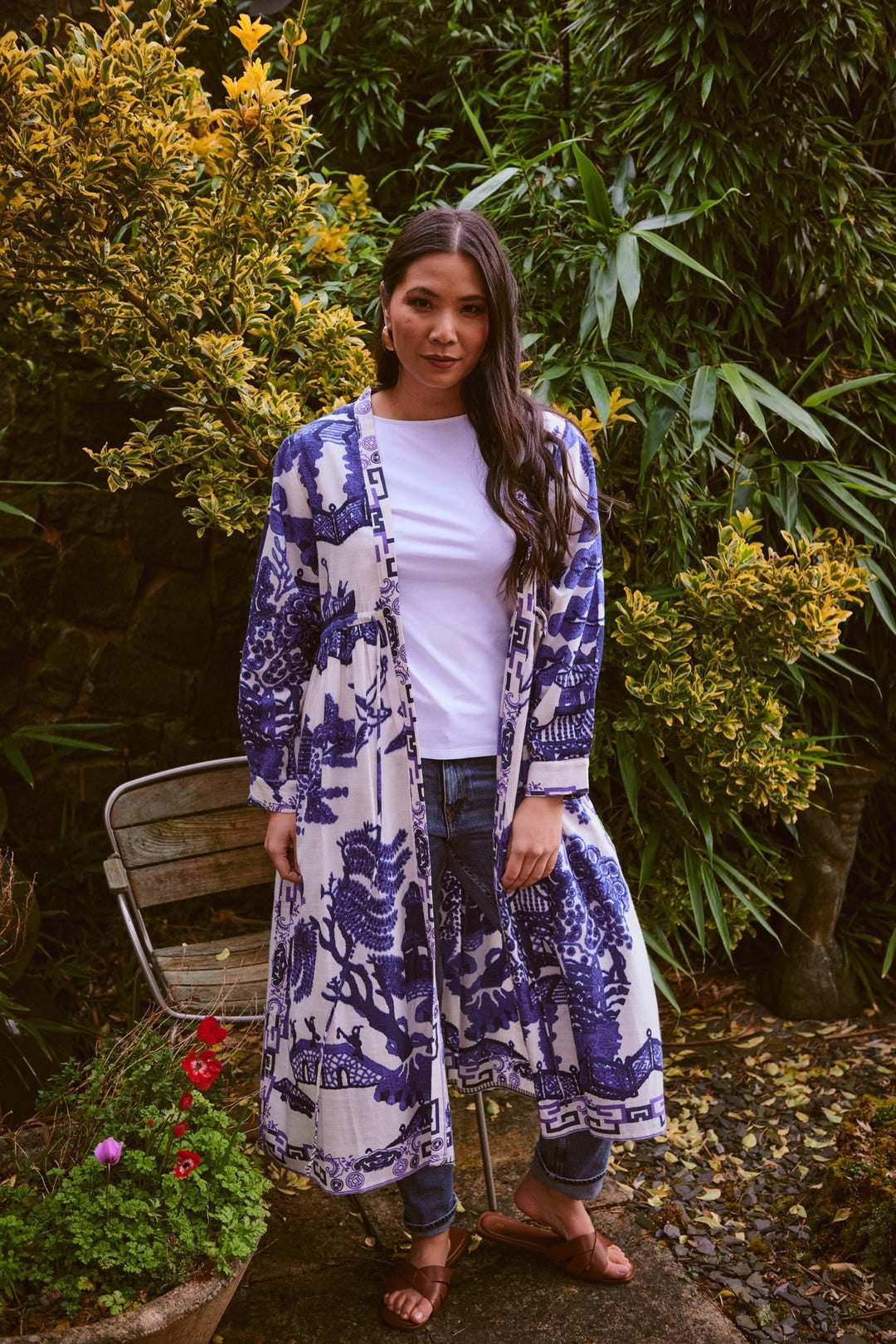 One Hundred Stars Duster Jacket Giant Willow Blue