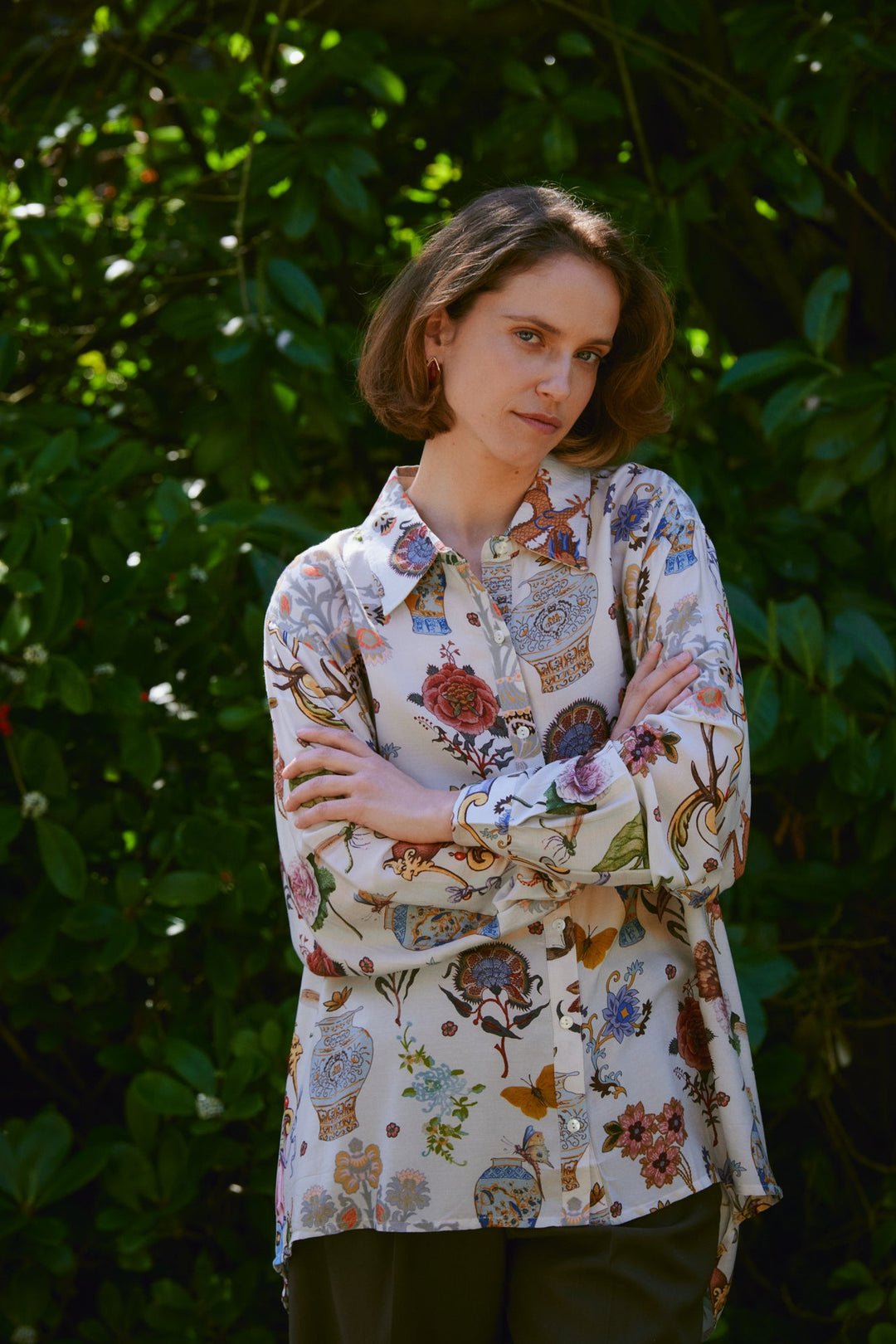 picture of One Hundred Stars Oversized Shirt Cornucopia Ivory - Number Two One Hundred Stars Oversized Shirt Cornucopia Ivory