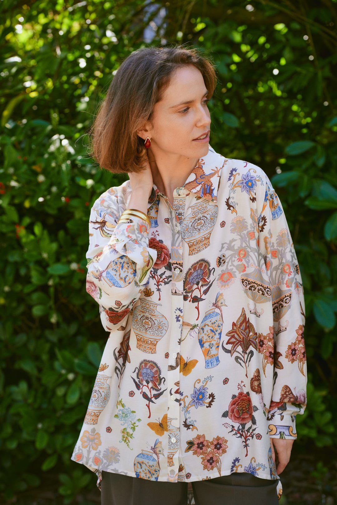 picture of One Hundred Stars Oversized Shirt Cornucopia Ivory - Number Two One Hundred Stars Oversized Shirt Cornucopia Ivory
