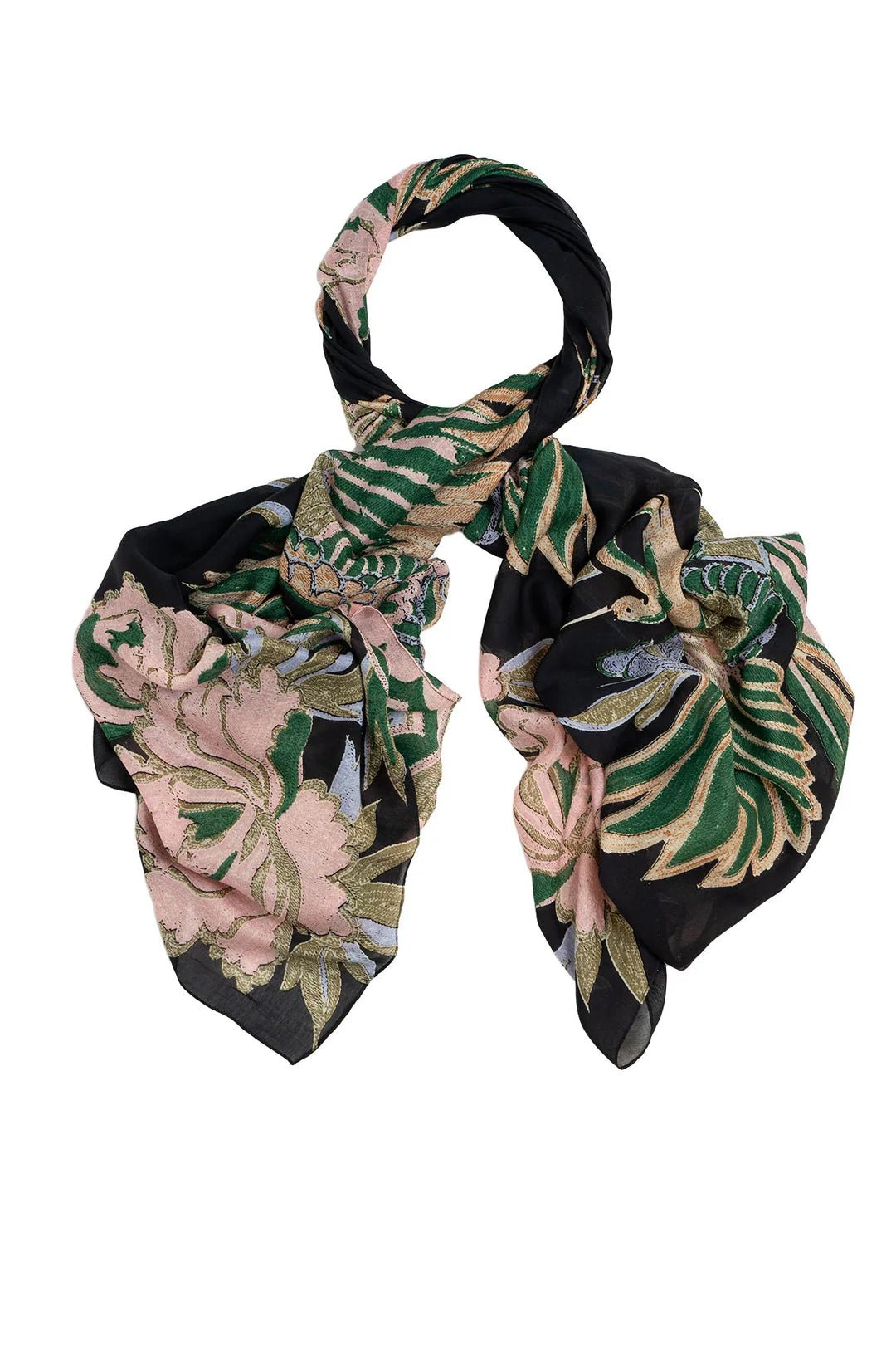 picture of One Hundred Stars Scarf Crane Emerald - Number Two - womens - fashion - accessories - One Hundred Stars 5