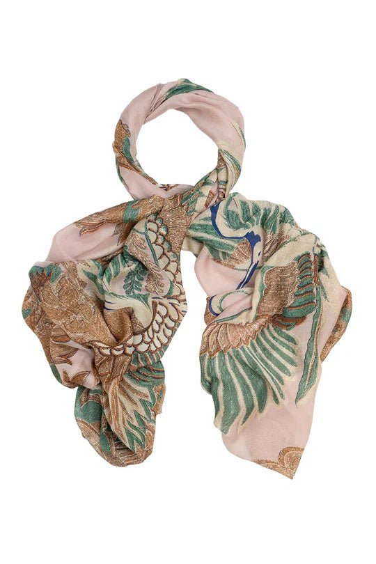 picture of One Hundred Stars Scarf Crane Plaster Pink - Number Two - womens - fashion - accessories - One Hundred Stars 2