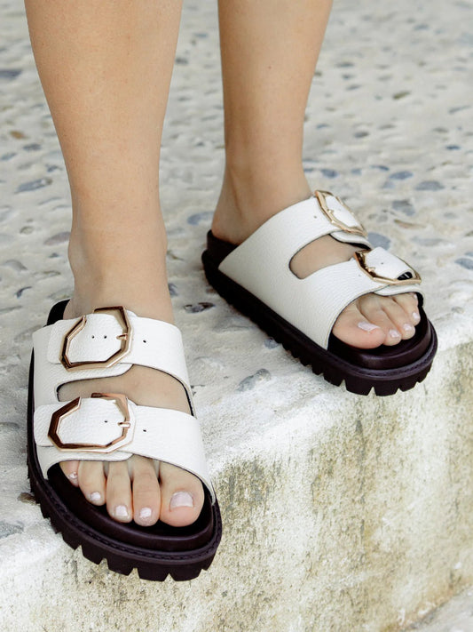 picture of Genuins Galia Sandal Chalk Leather - Number Two - womens - fashion - Footwear - Genuins 1