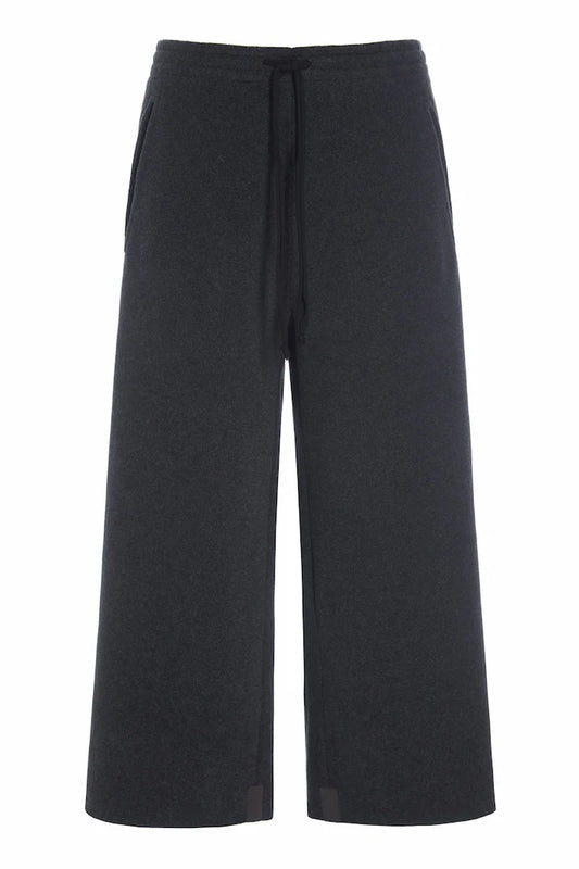 picture of Henriette Steffensen Flare Trouser 3/4 Length - Soft Black - Number Two - womens - fashion - clothing - Henriette Steffensen 1