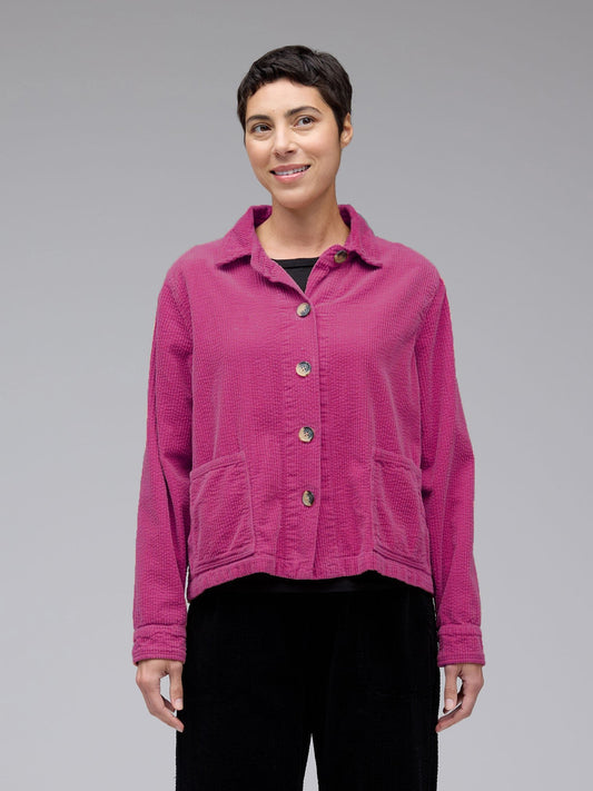 picture of Cut Loose Lux Cord Cropped Jacket - Rhubarb - Number Two - womens - fashion - clothing - Cut Loose 1