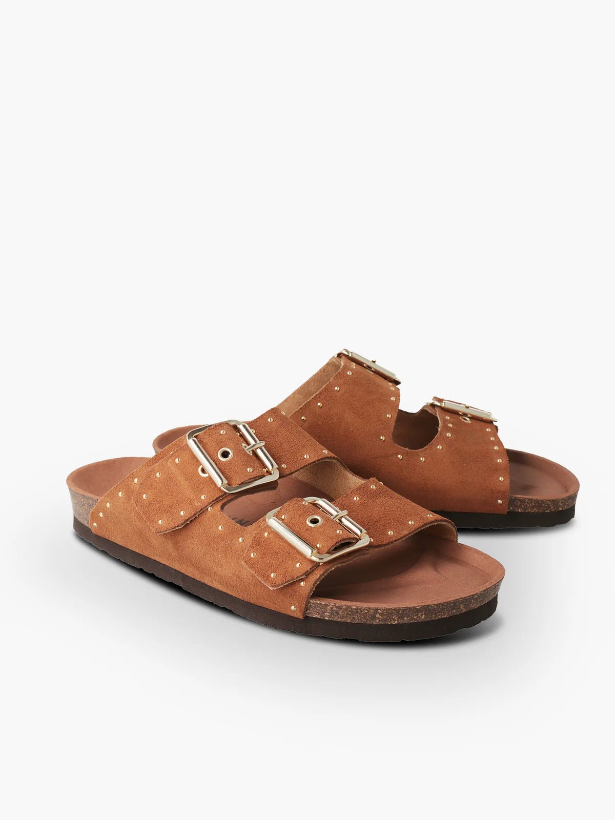 picture of Genuins Honolulu Sandal Tan Suede Studs - Number Two - womens - fashion - Footwear - Genuins 6