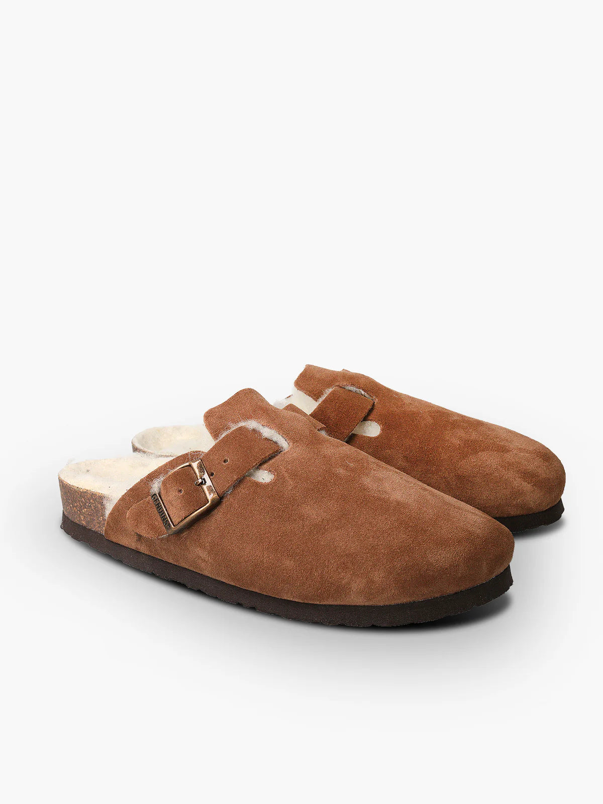 Genuins Riva Suede Wool Clog - Almond