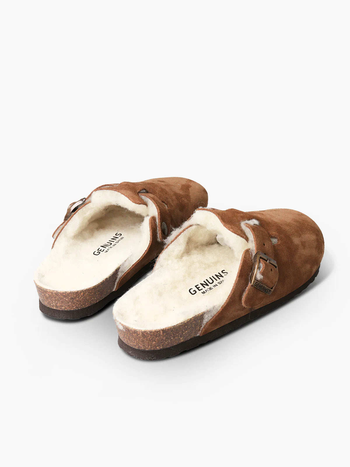 Genuins Riva Suede Wool Clog - Almond