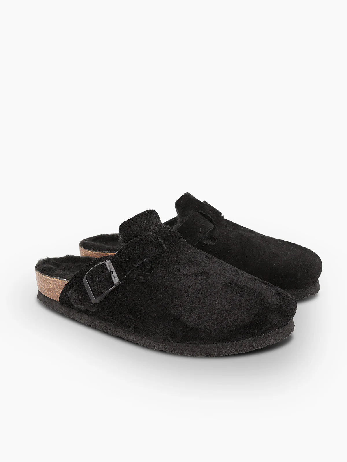 picture of Genuins Riva Suede Wool Clog - Black - Number Two - womens - fashion - Footwear - Genuins 2