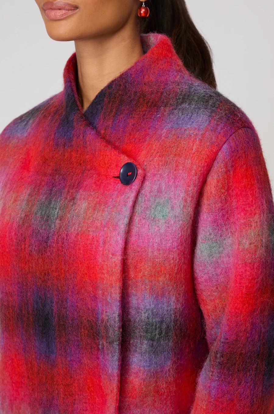 picture of Sahara Bright Brushed Check Wool Coat - Multi - Number Two - womens - fashion - clothing - Sahara 2