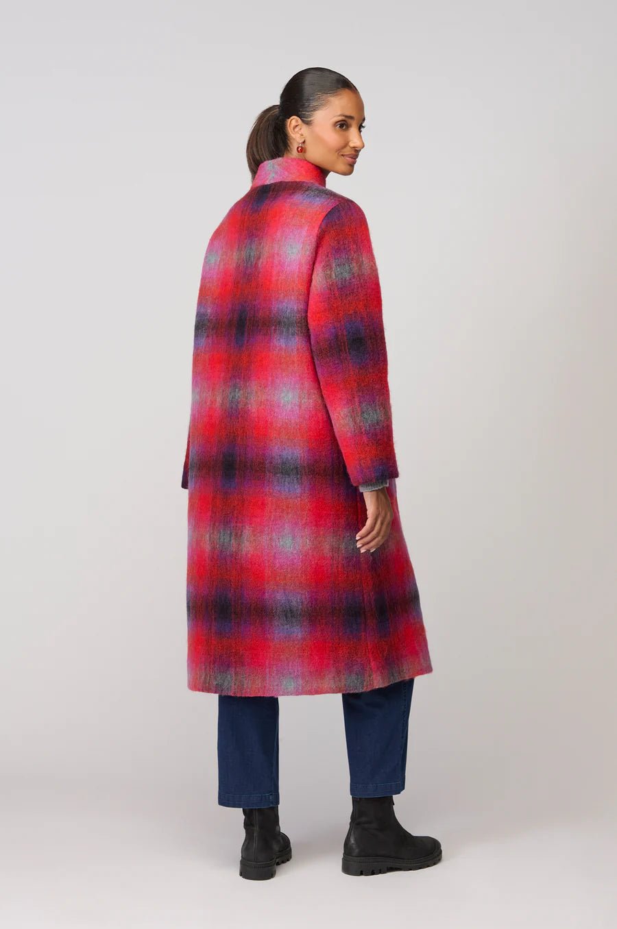 picture of Sahara Bright Brushed Check Wool Coat - Multi - Number Two - womens - fashion - clothing - Sahara 3