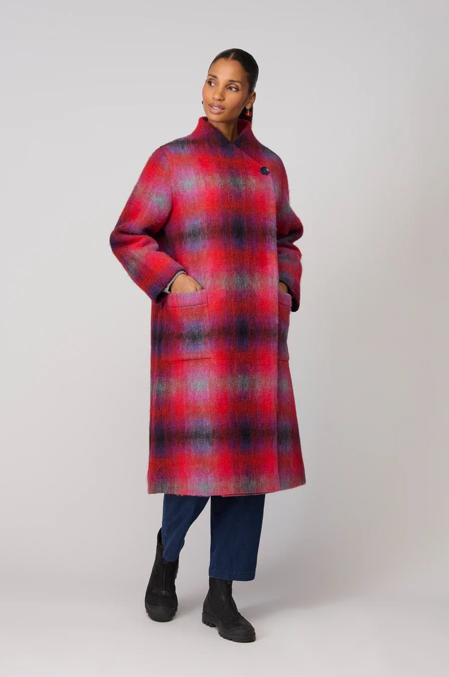picture of Sahara Bright Brushed Check Wool Coat - Multi - Number Two - womens - fashion - clothing - Sahara 5