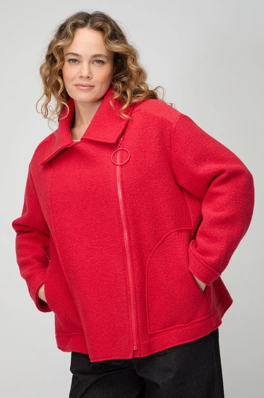 picture of Sahara Boiled Wool Jacket - Tomato - Number Two - womens - fashion - clothing - Sahara 1