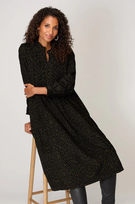 picture of Sahara Ornate Textured Cord Dress - Black/Khaki - Number Two - womens - fashion - clothing - Sahara 1