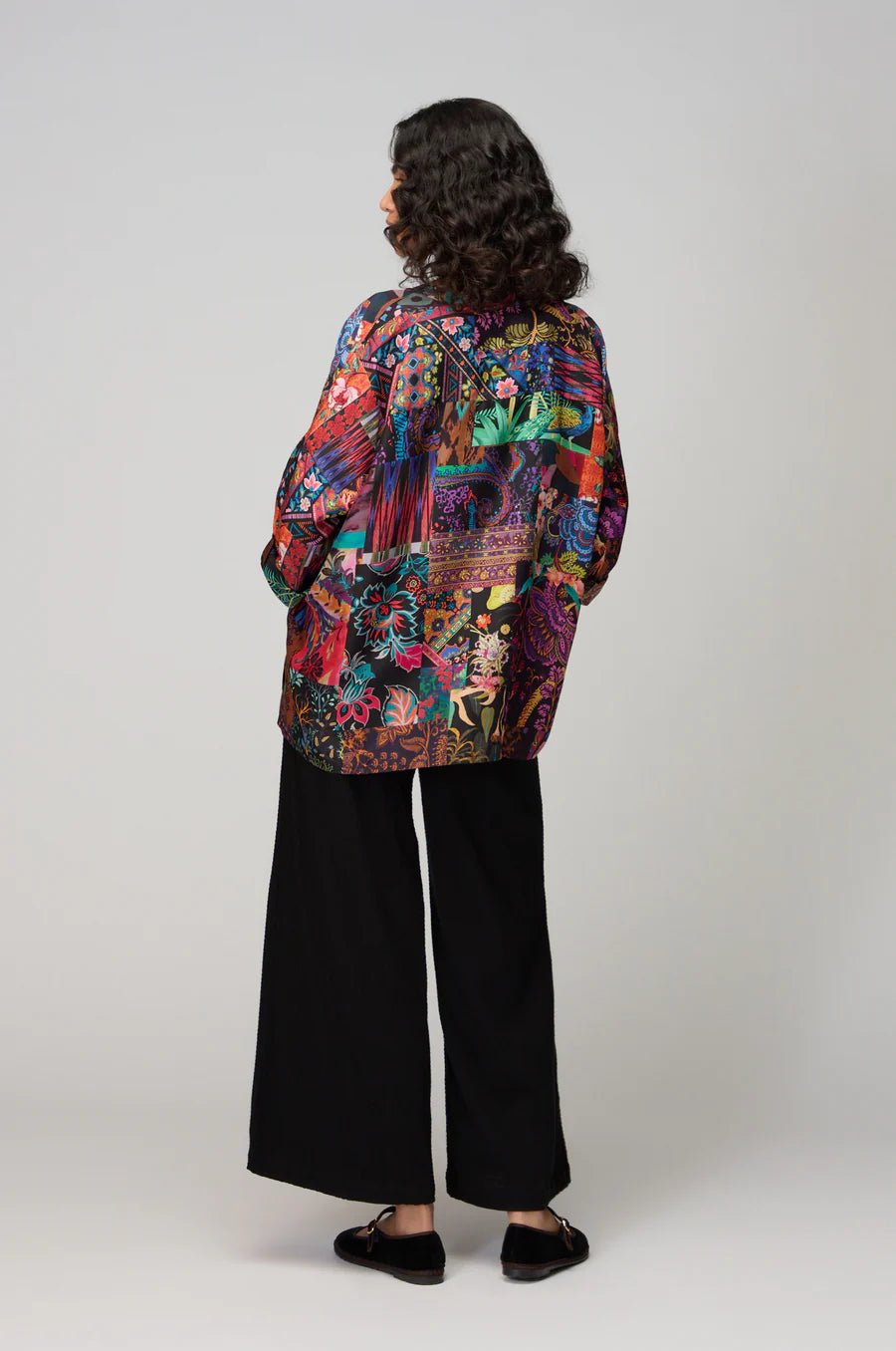 picture of Sahara Winter Patchwork Silk Shirt - Multi - Number Two - womens - fashion - clothing - Sahara 5