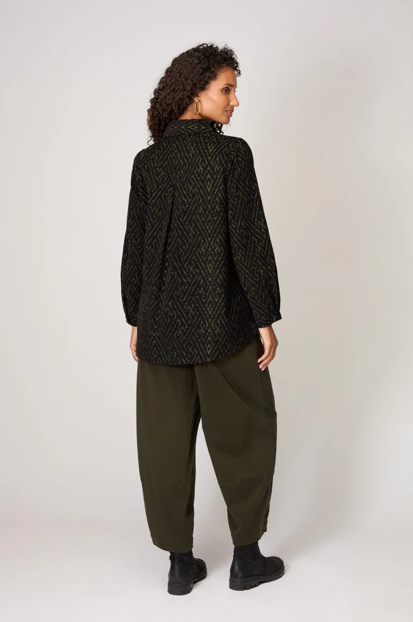 picture of Sahara Ornate Textured Cord Shirt - Black/Khaki - Number Two - womens - fashion - clothing - Sahara 2