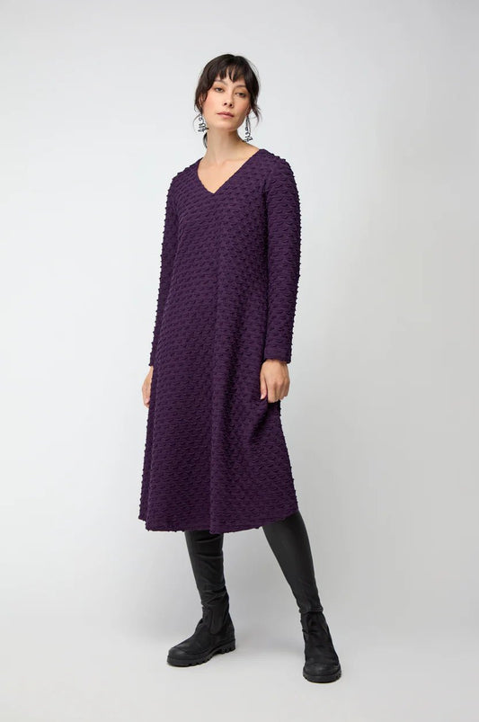 picture of Sahara Origami Jersey V Neck Dress - Damson - Number Two - womens - fashion - clothing - Sahara 1