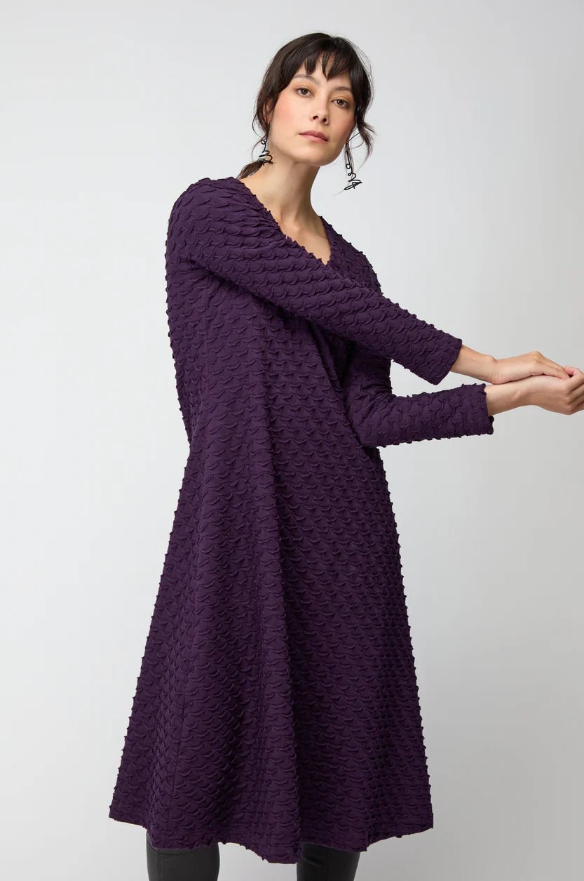 picture of Sahara Origami Jersey V Neck Dress - Damson - Number Two - womens - fashion - clothing - Sahara 3