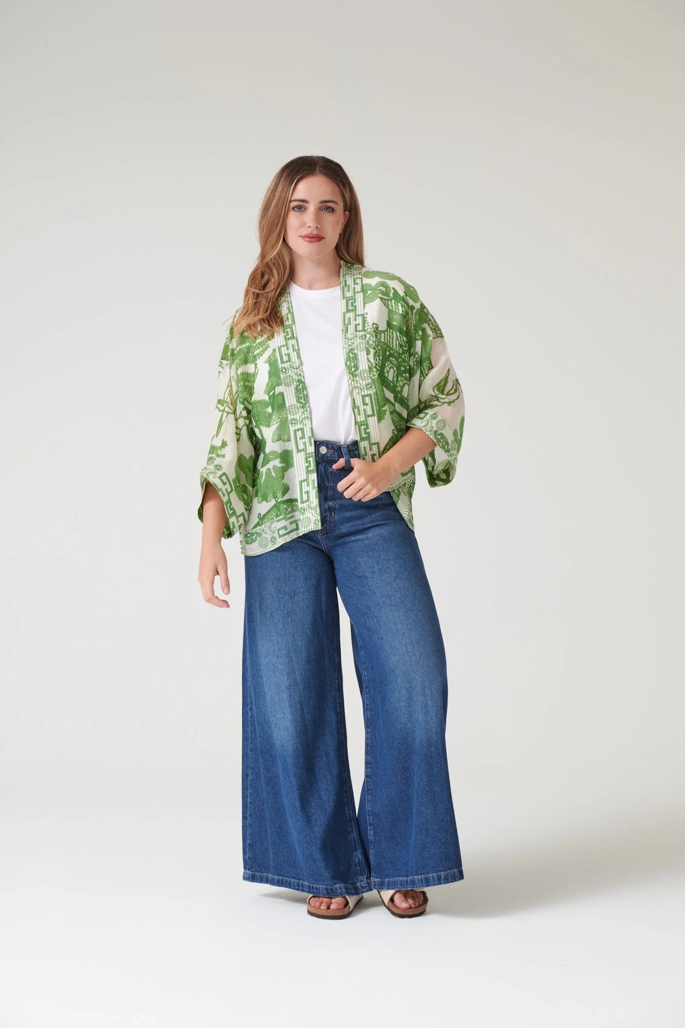 picture of One Hundred Stars Kimono - Giant Willow Green - Number Two - womens - fashion - clothing - One Hundred Stars 13