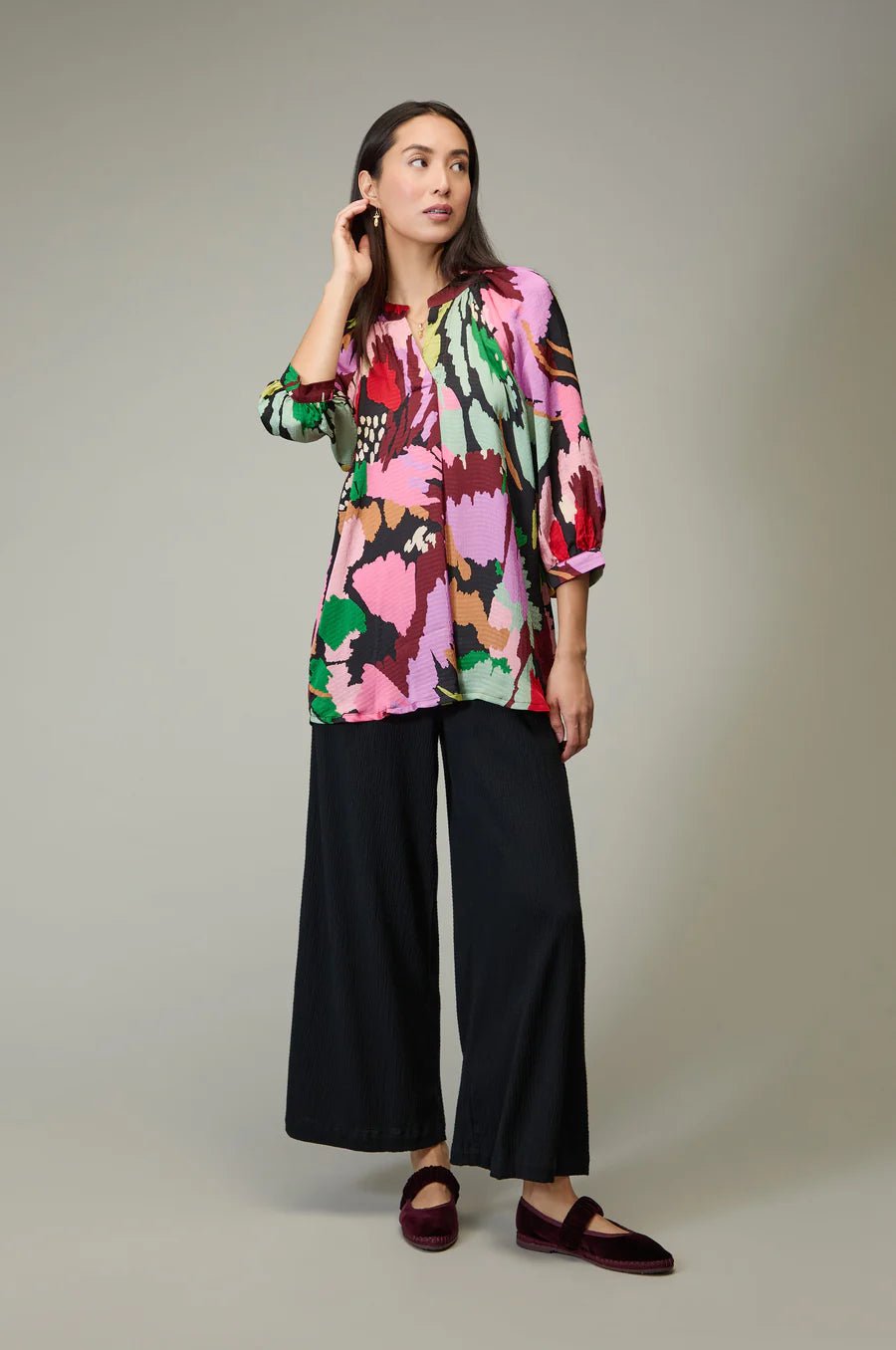 picture of Sahara Textured Viscose Floral Collage Print Top - Multi - Number Two - womens - fashion - clothing - Sahara 4