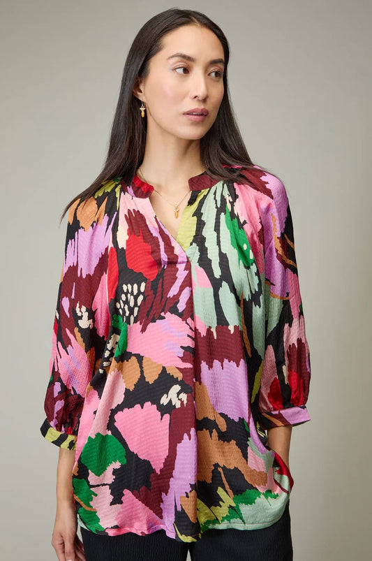 picture of Sahara Textured Viscose Floral Collage Print Top - Multi - Number Two - womens - fashion - clothing - Sahara 1