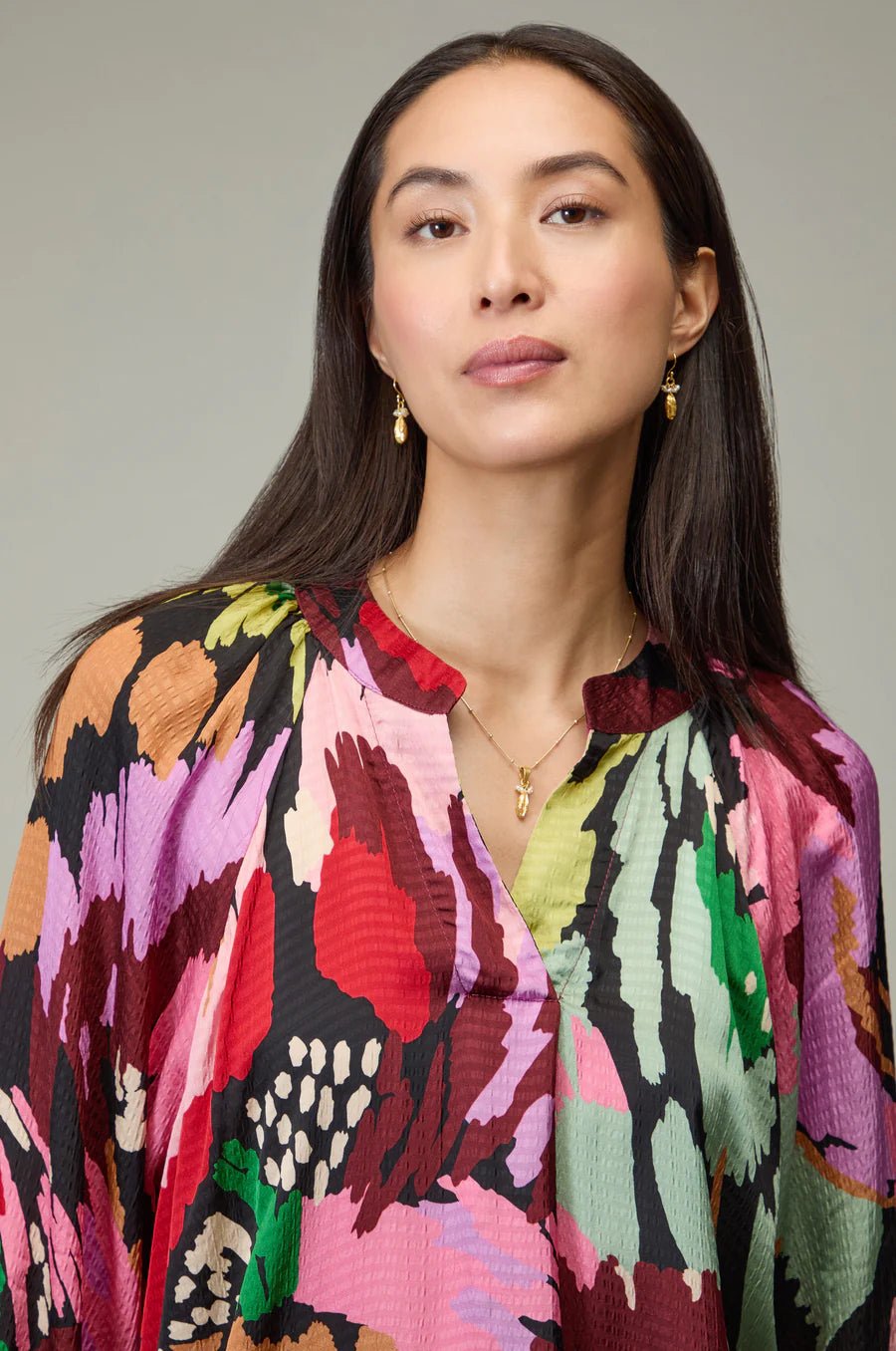 picture of Sahara Textured Viscose Floral Collage Print Top - Multi - Number Two - womens - fashion - clothing - Sahara 3