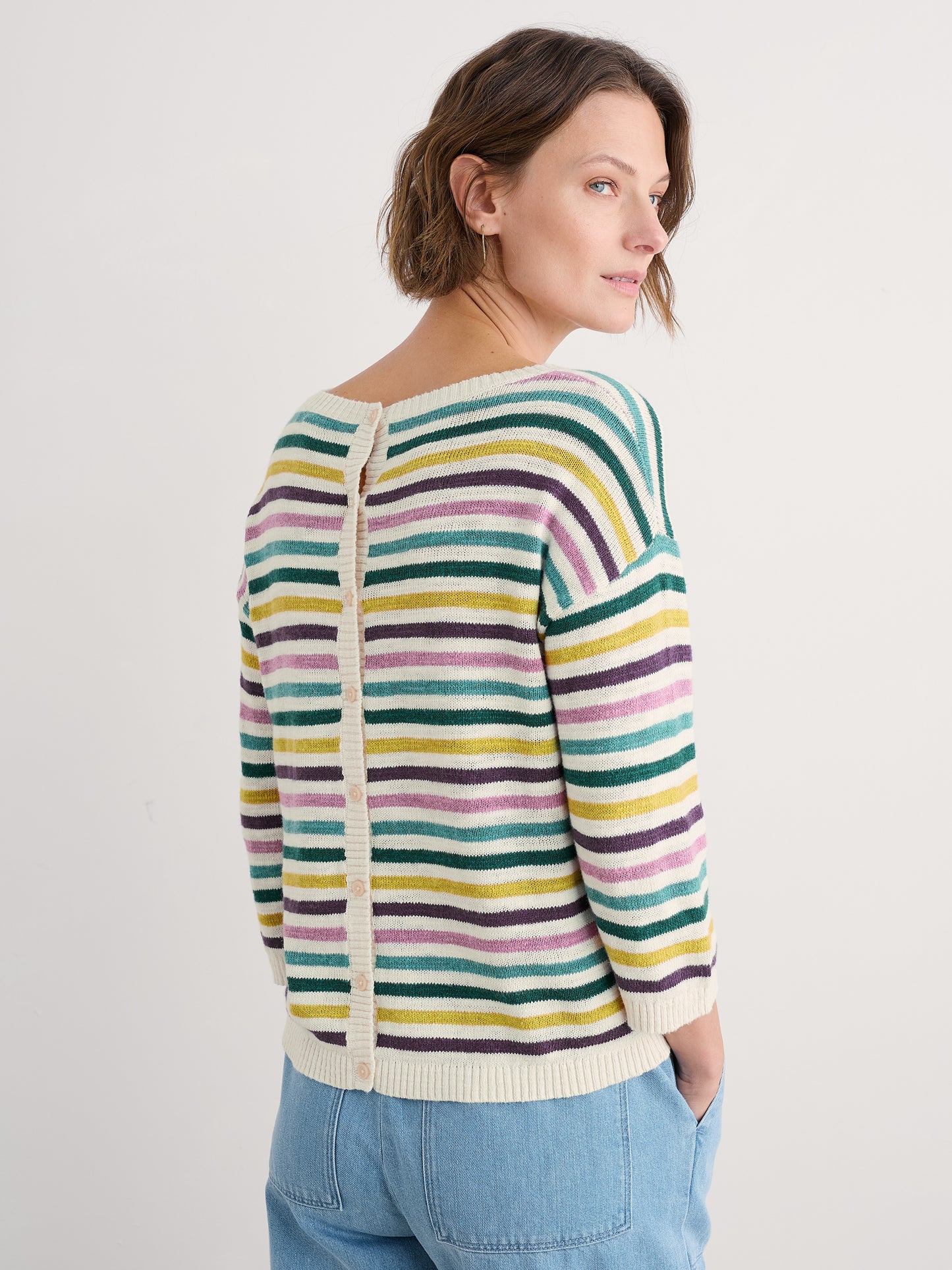 Seasalt Knavock Striped Jumper Orchid Multi