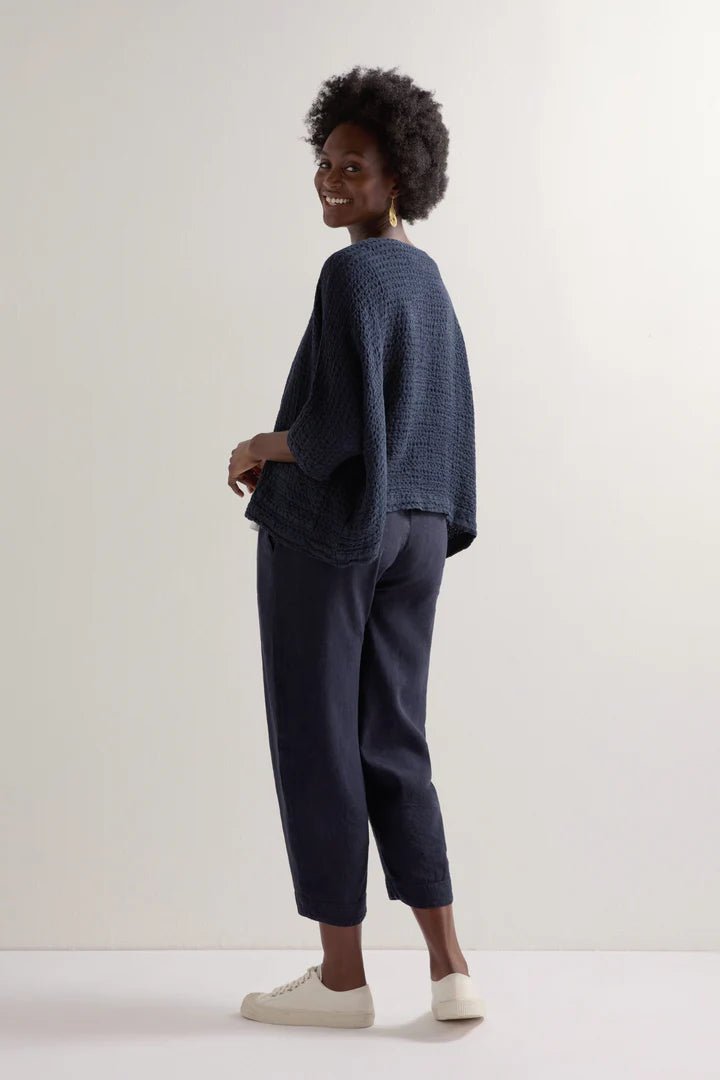 Sahara Waffle Linen Boxy Jacket Night