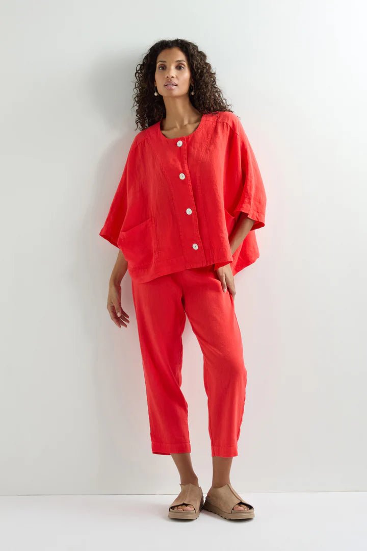 picture of Sahara Organza Linen Relaxed Jacket Scarlet - Number Two - womens - fashion - clothing - Sahara 5