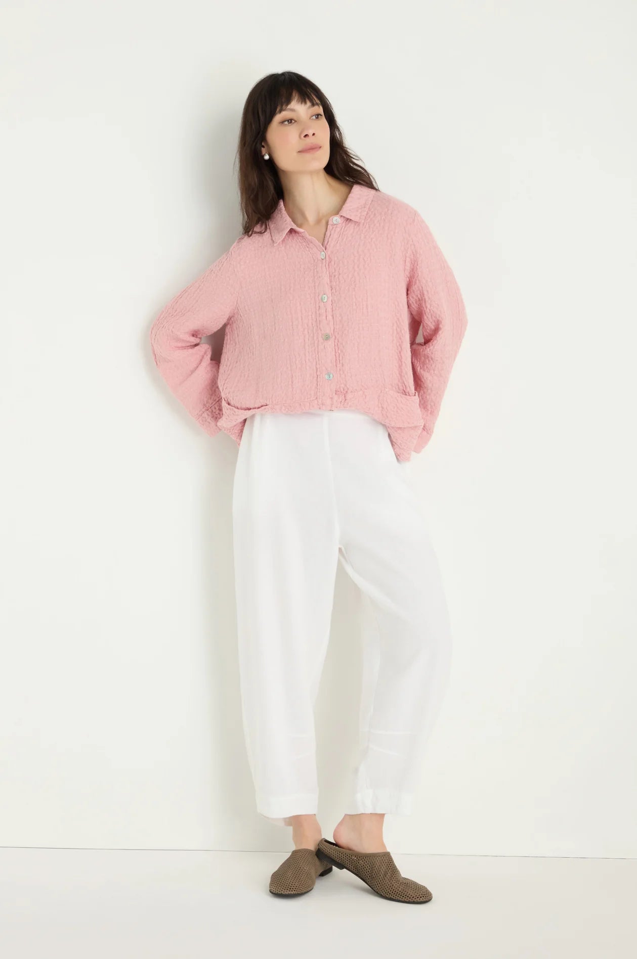 picture of Sahara Twisted Linen Bubble Trouser - White - Number Two - womens - fashion - clothing - Sahara 5