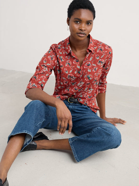 picture of Seasalt Larissa Shirt - Artist Camellia Red Sail - Number Two - womens - fashion - clothing - Seasalt 1