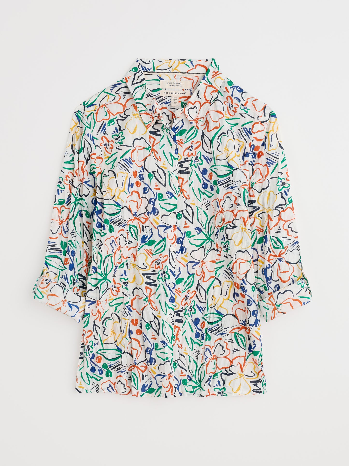Seasalt Larissa Shirt Organic Cotton Painters Garden Chalk