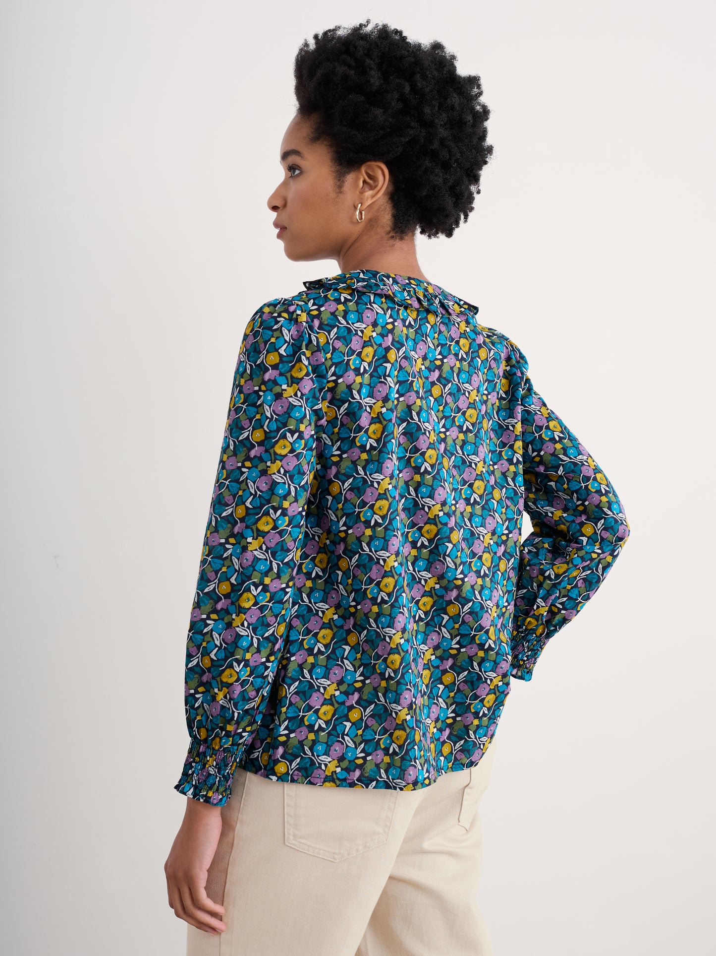 Seasalt Last Leaf Printed Top Organic Cotton Zennor Blooms Maritime