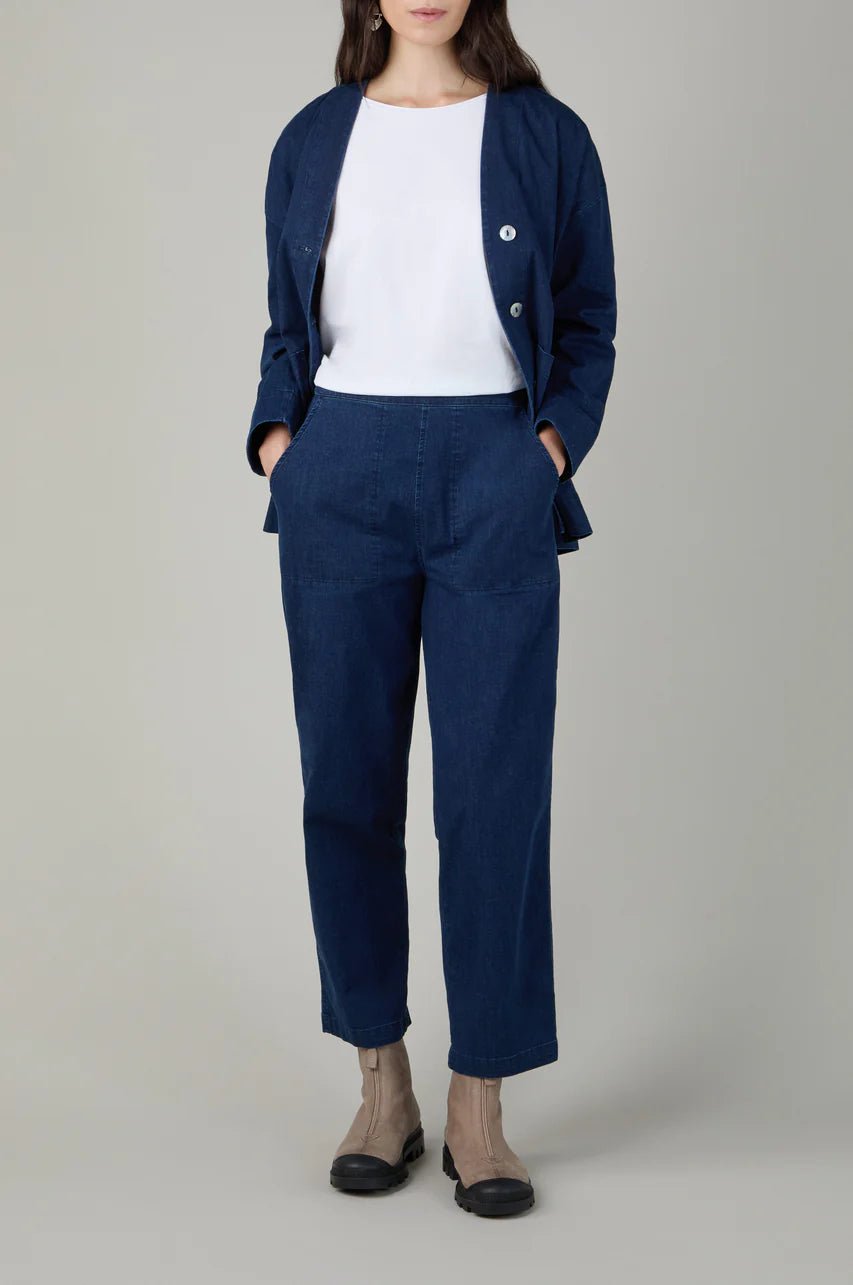picture of Sahara Stretch Denim Straight Trouser - Dark Denim - Number Two - womens - fashion - ethical - clothing - Sahara