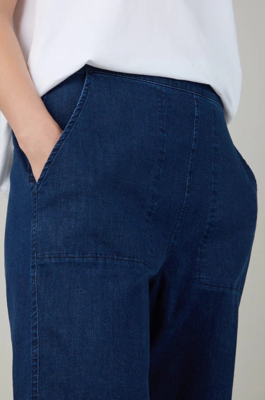 picture of Sahara Stretch Denim Straight Trouser - Dark Denim - Number Two - womens - fashion - ethical - clothing - Sahara