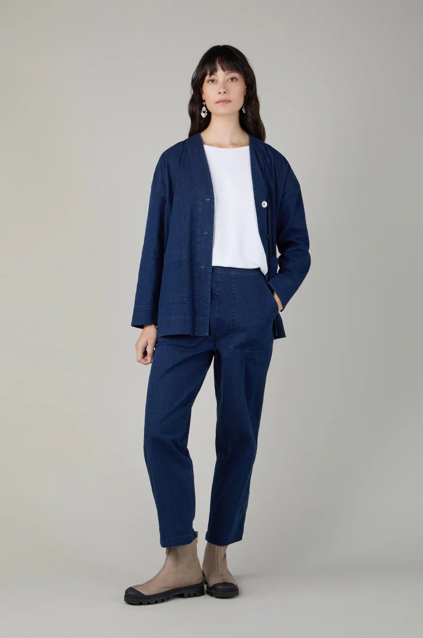 picture of Sahara Stretch Denim Straight Trouser - Dark Denim - Number Two - womens - fashion - ethical - clothing - Sahara
