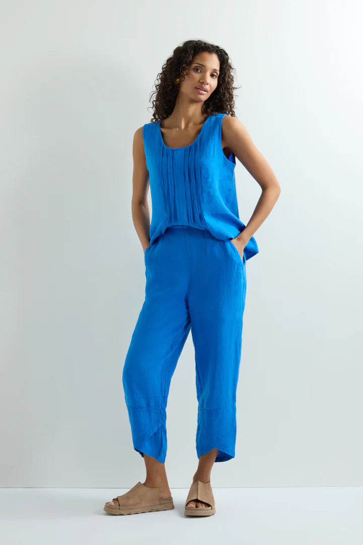 Sahara Linen Tulip Hem Bubble Trouser Sapphire