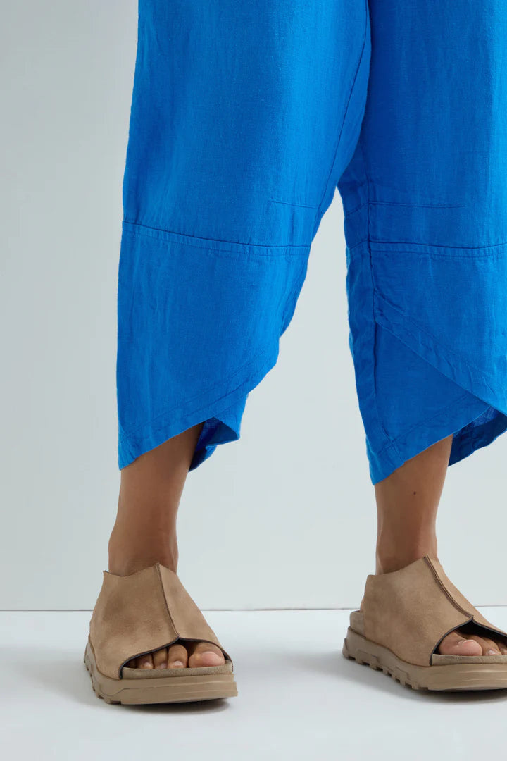 Sahara Linen Tulip Hem Bubble Trouser Sapphire
