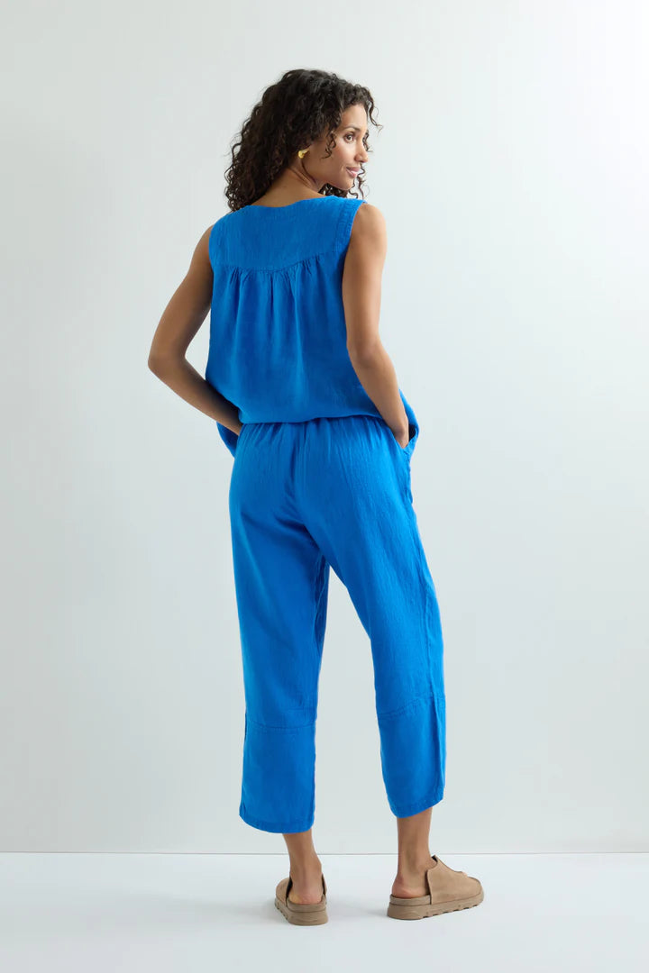 Sahara Linen Tulip Hem Bubble Trouser Sapphire