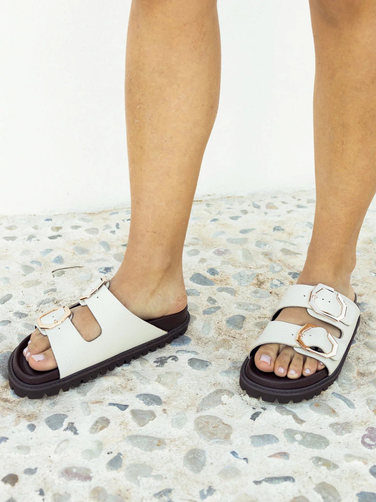 picture of Genuins Galia Sandal Chalk Leather - Number Two - womens - fashion - Footwear - Genuins 5
