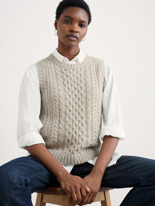 picture of Seasalt Newlyn Knitted Vest - Aran - Number Two - womens - fashion - clothing - Seasalt 1