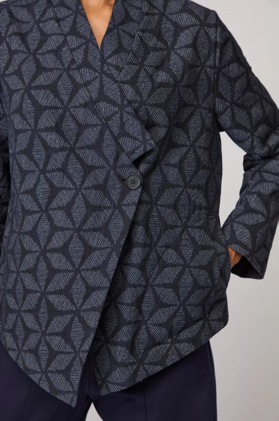 picture of Sahara Diamond Floral Indigo Jacket - Indigo - Number Two - womens - fashion - clothing - Sahara 3