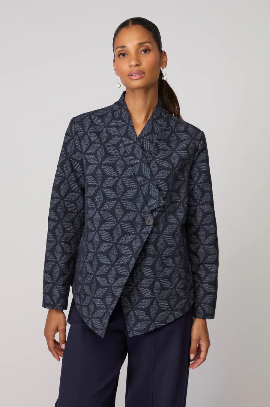 picture of Sahara Diamond Floral Indigo Jacket - Indigo - Number Two - womens - fashion - clothing - Sahara 2