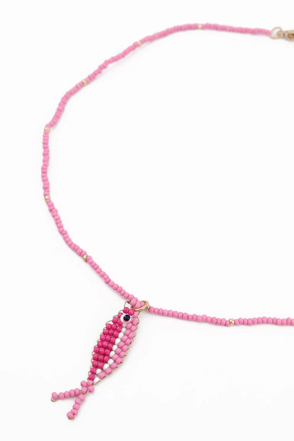 My Doris Necklace - Beaded Fish Pink