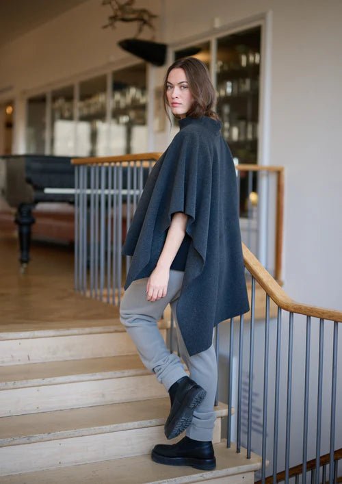picture of Henriette Steffensen Poncho - Soft Black - Number Two - womens - fashion - clothing - Henriette Steffensen 2