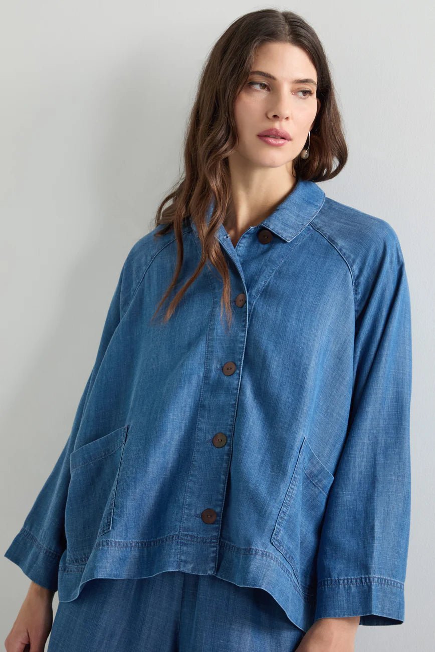 picture of Sahara Fluid Denim Boxy Jacket Light Denim - Number Two - womens - fashion - clothing - Sahara 2