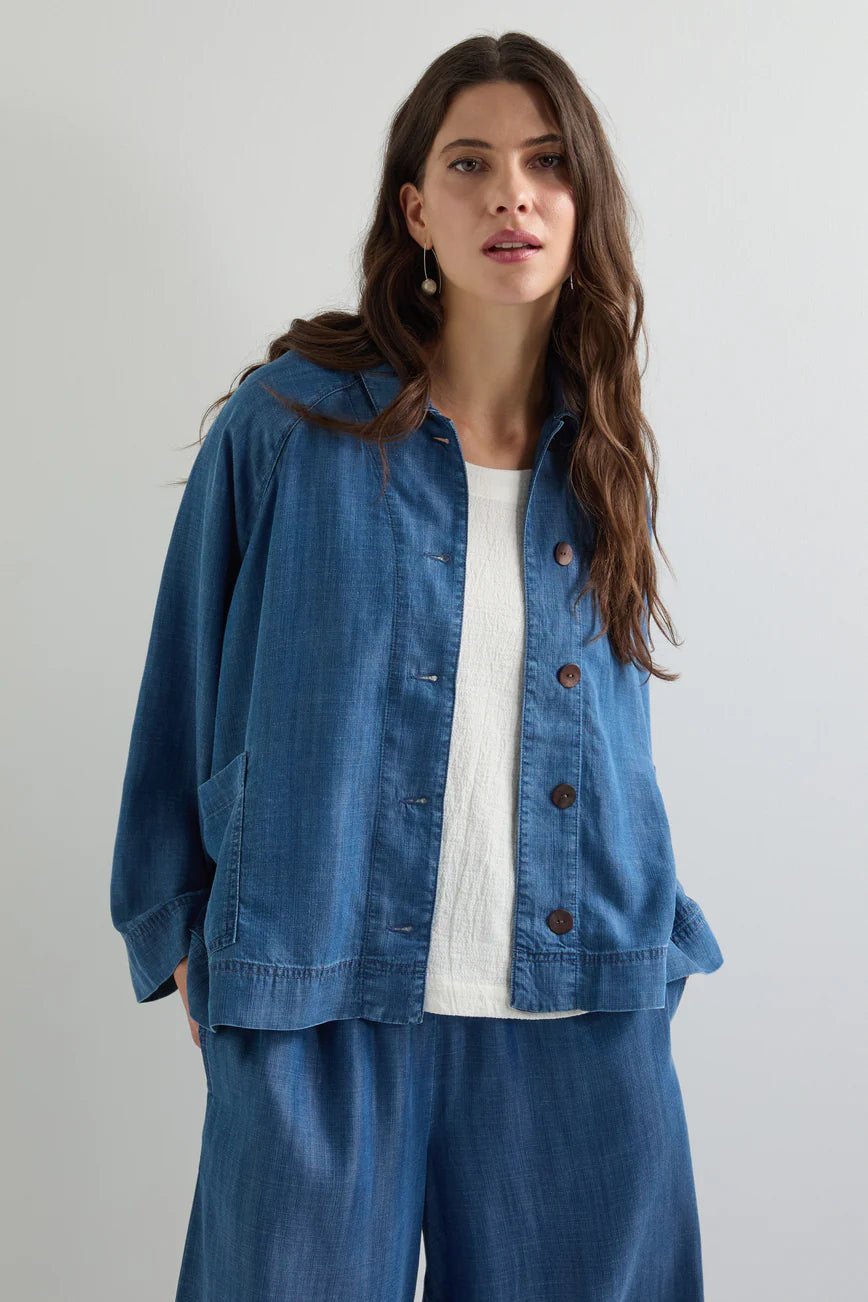 picture of Sahara Fluid Denim Boxy Jacket Light Denim - Number Two - womens - fashion - clothing - Sahara 4