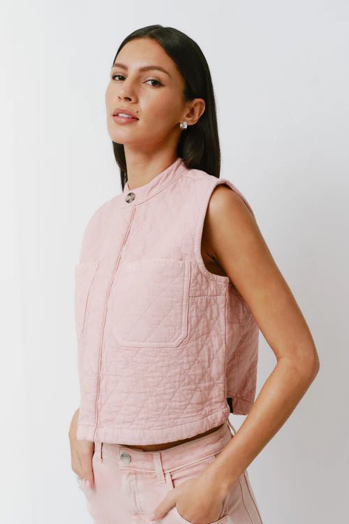 picture of Seventy + Mochi Quilted Pablo Vest - Peony Pink - Number Two - womens - fashion - clothing - Seventy + Mochi 4